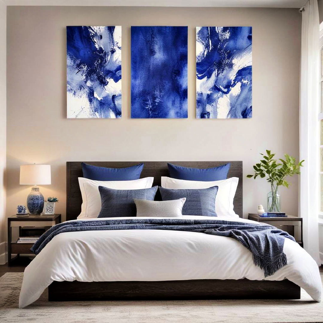 royal blue wall art for a splash of color