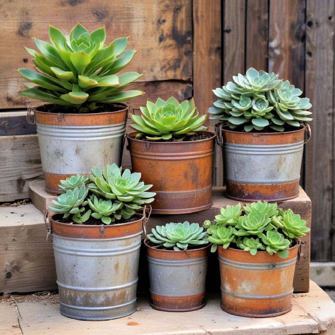 rustic buckets