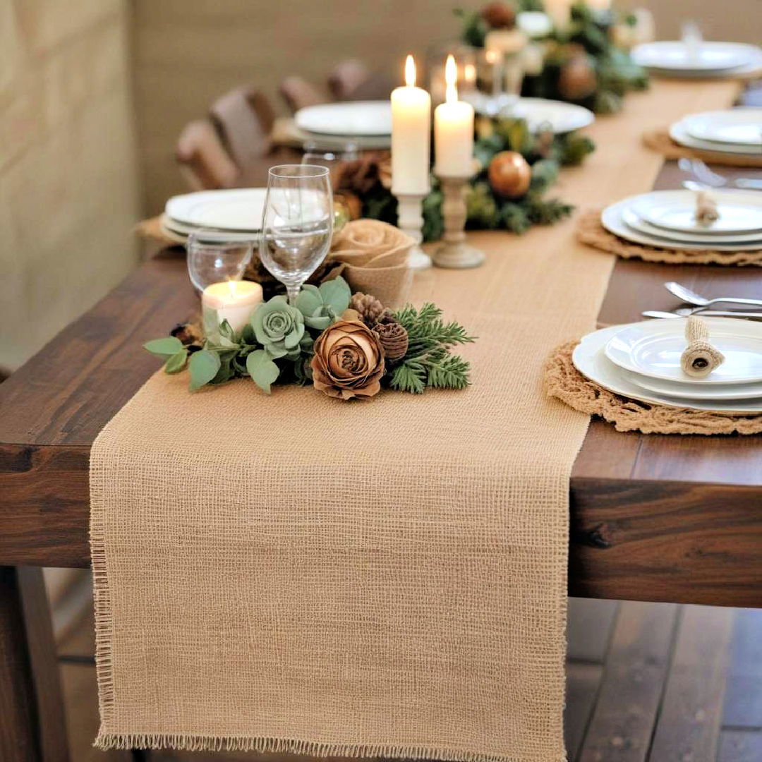 rustic burlap runner