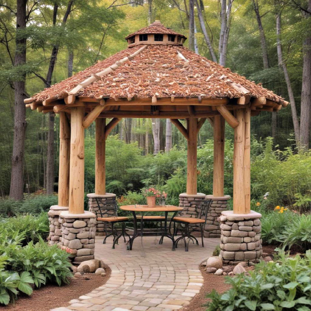 rustic log gazebo