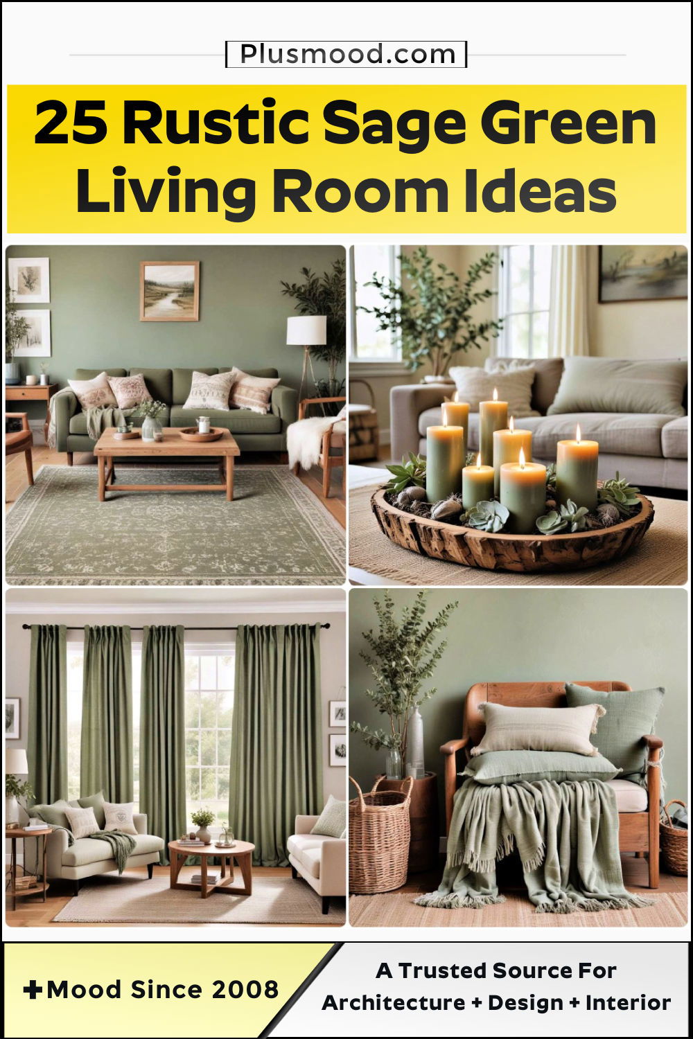 rustic sage green living room ideas and inspiration