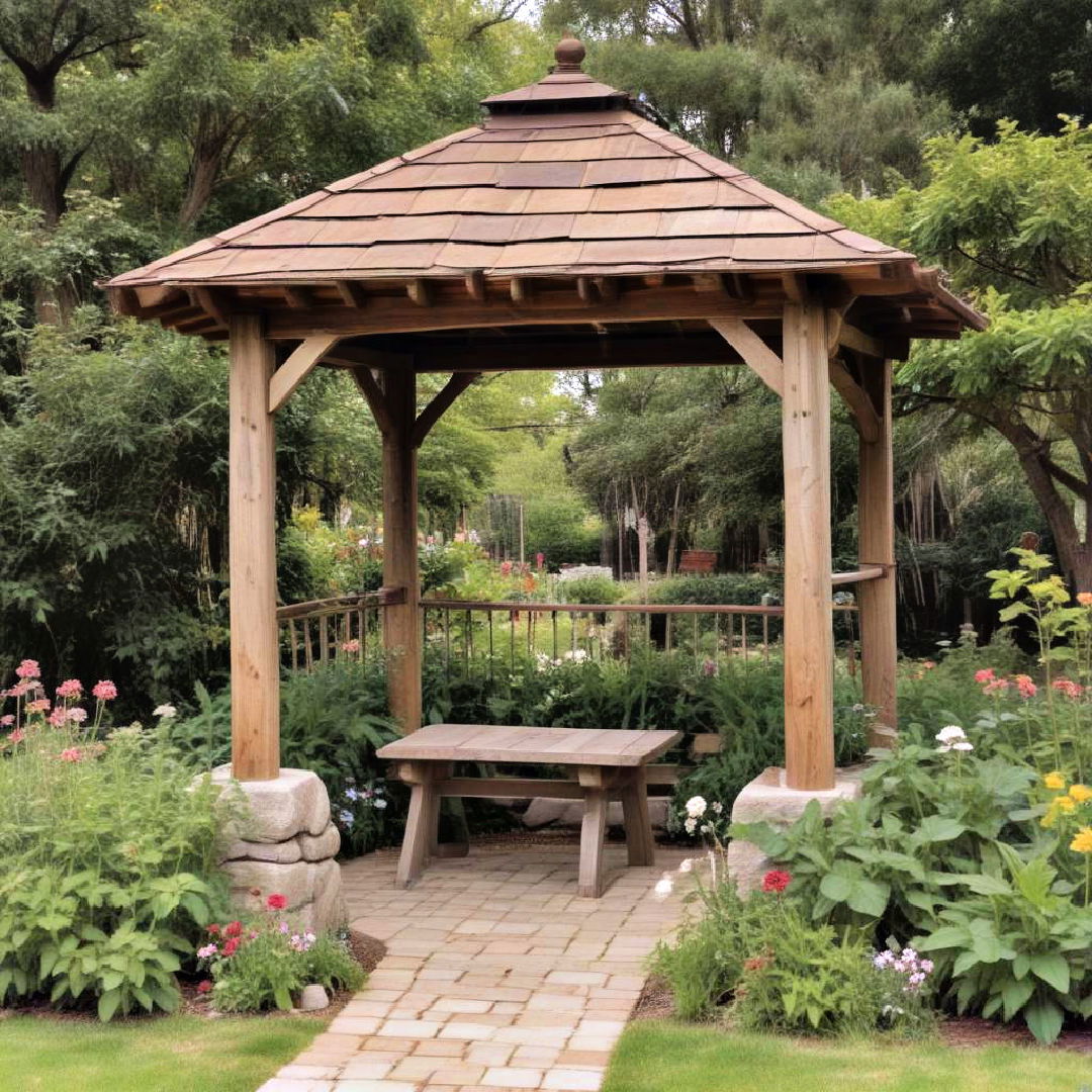 rustic wooden gazebo