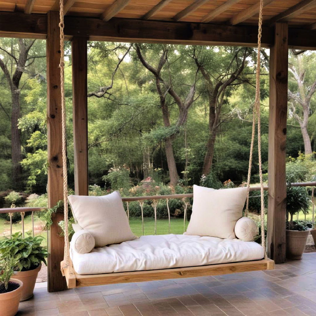 rustic wooden swing