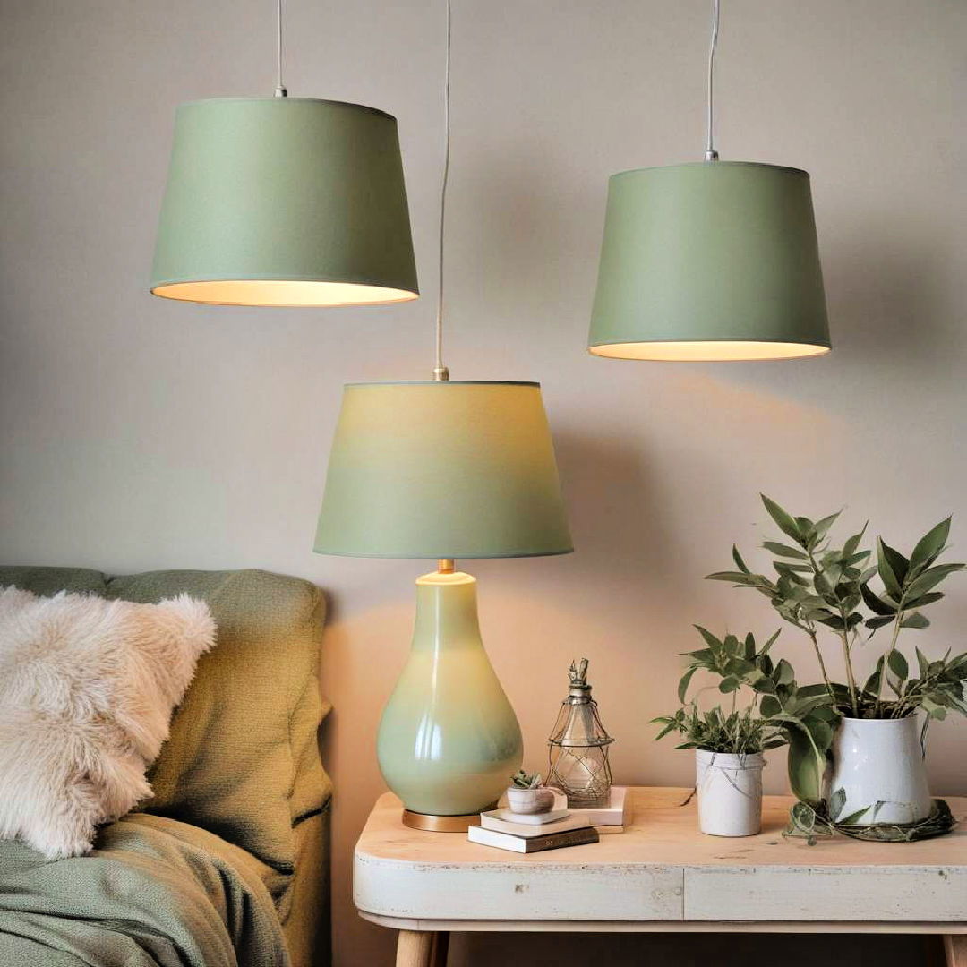 sage green lampshades