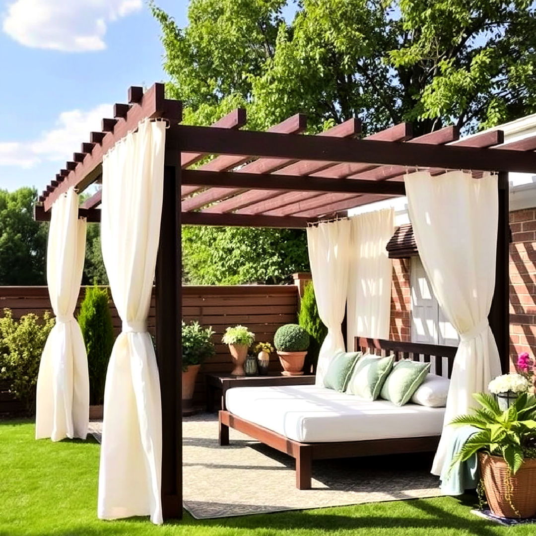 shaded pergola bed