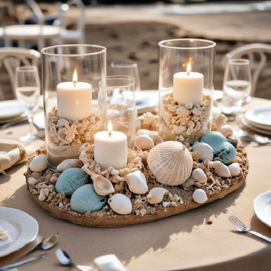 shell and sand centerpieces