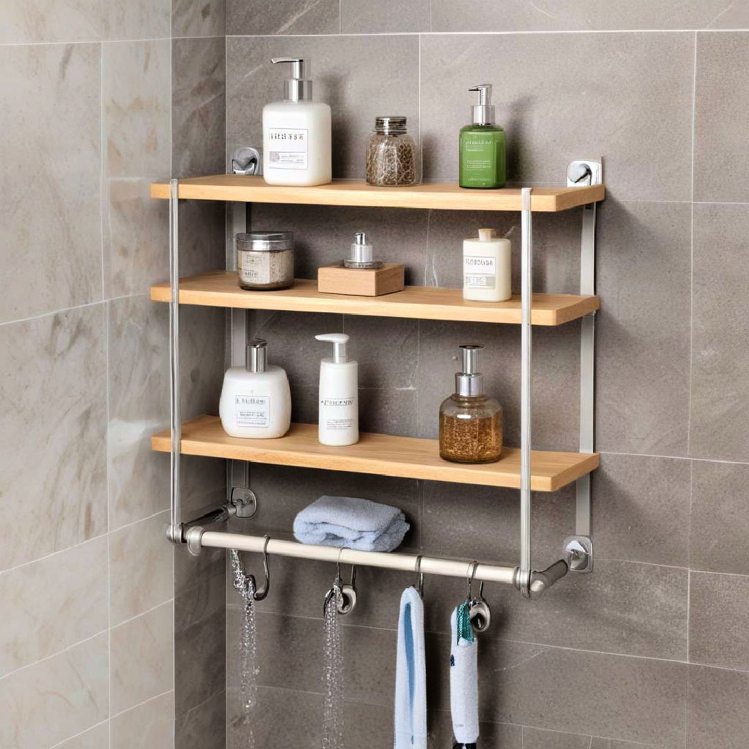 shower shelf with hooks