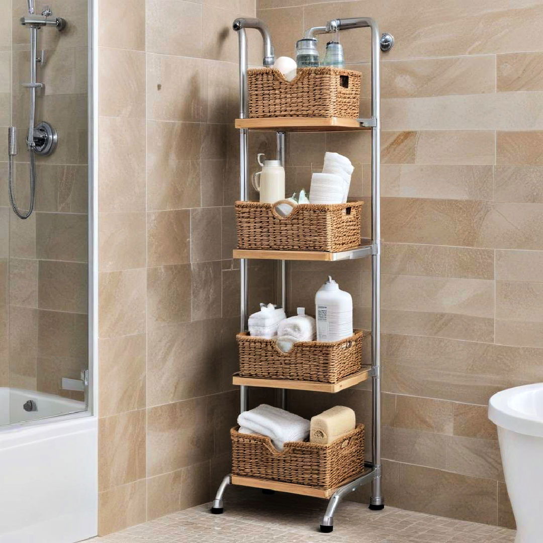 shower tower with baskets