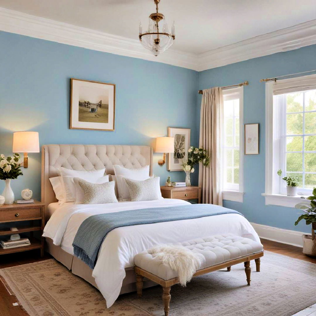 sky blue walls for a serene atmosphere