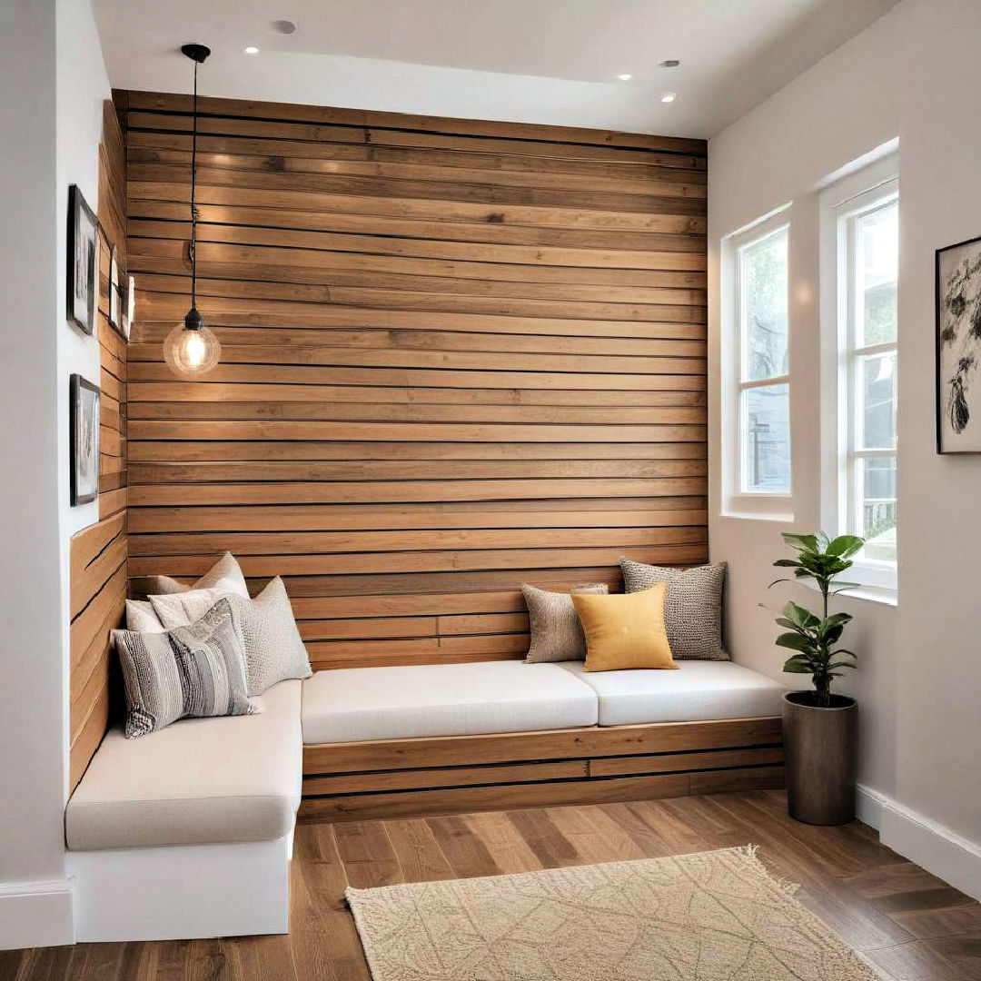 slat wall with built in seating