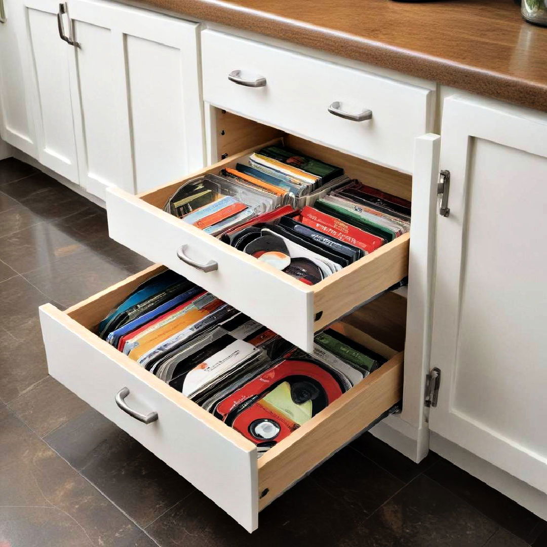 sliding under cabinet storage