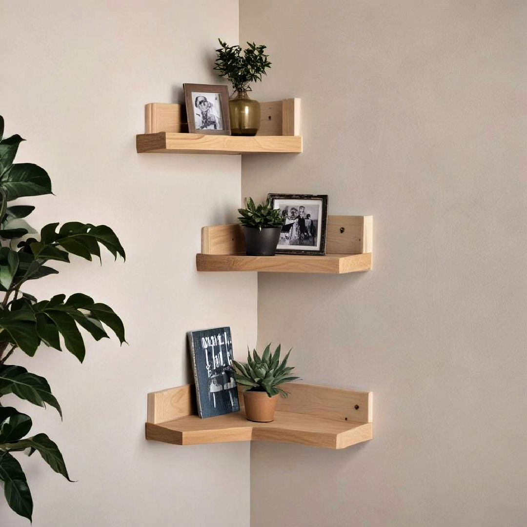 small corner wall shelves