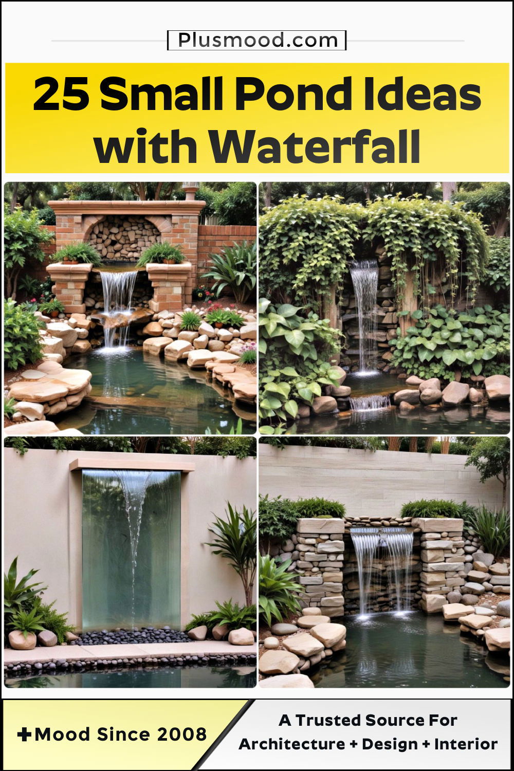 small pond ideas with waterfall and inspiration