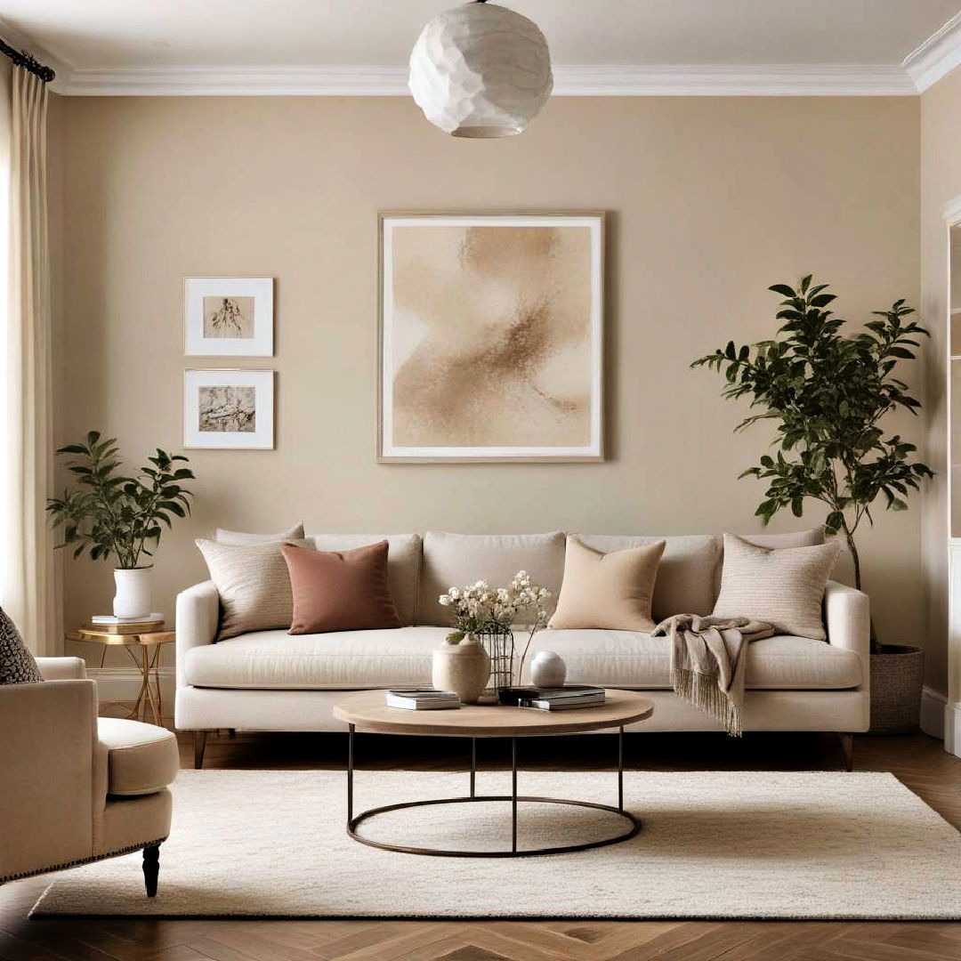 soft beige walls for a calm ambience