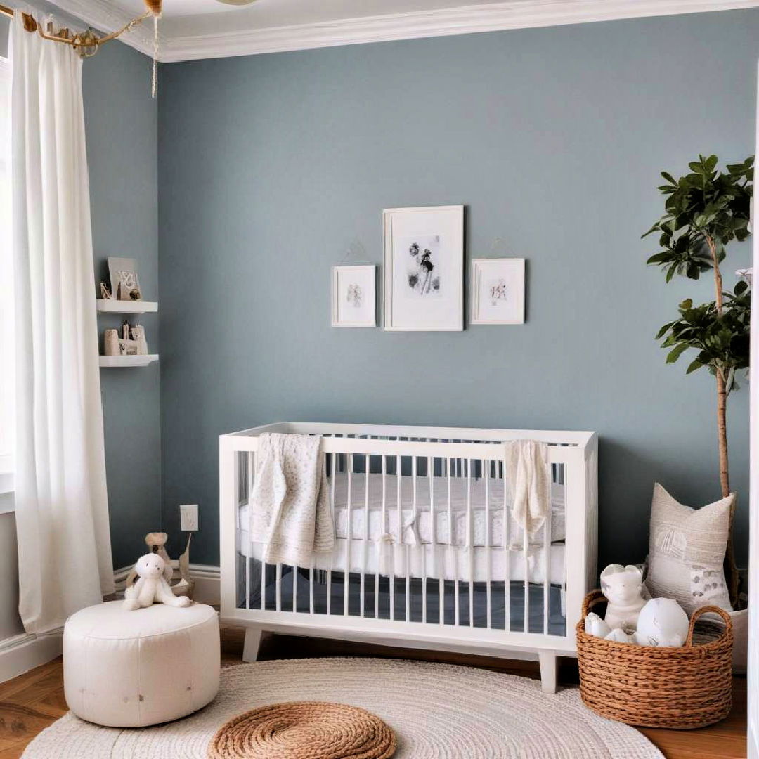 soft blue accent wall