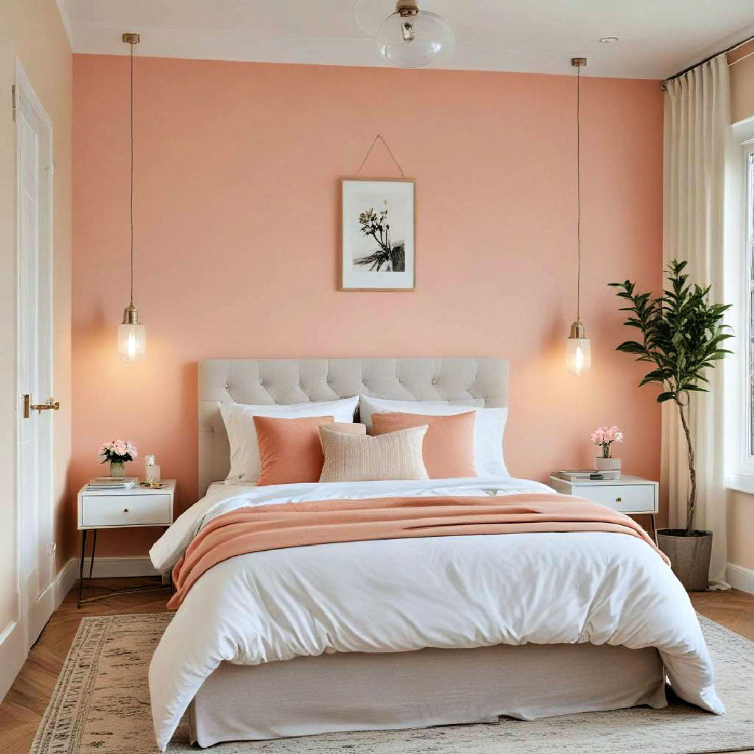 soft peach accent wall