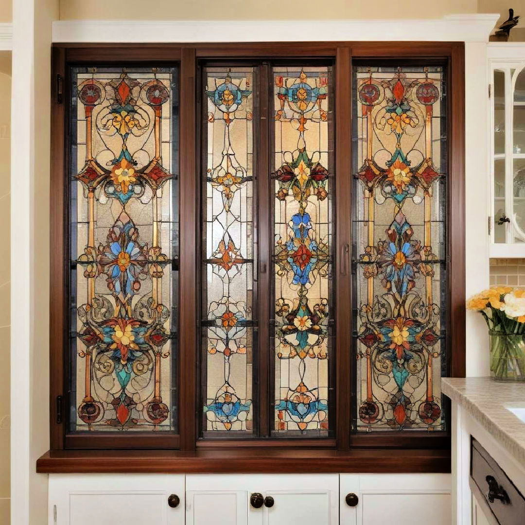 stained glass cabinet doors