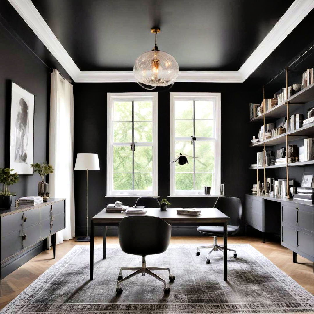 statement black ceiling for added drama