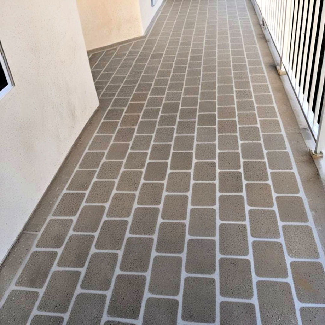 stenciled concrete