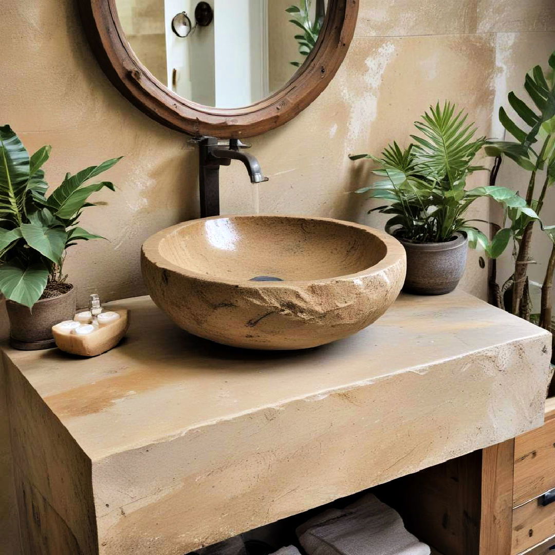 stone basin for a rustic touch