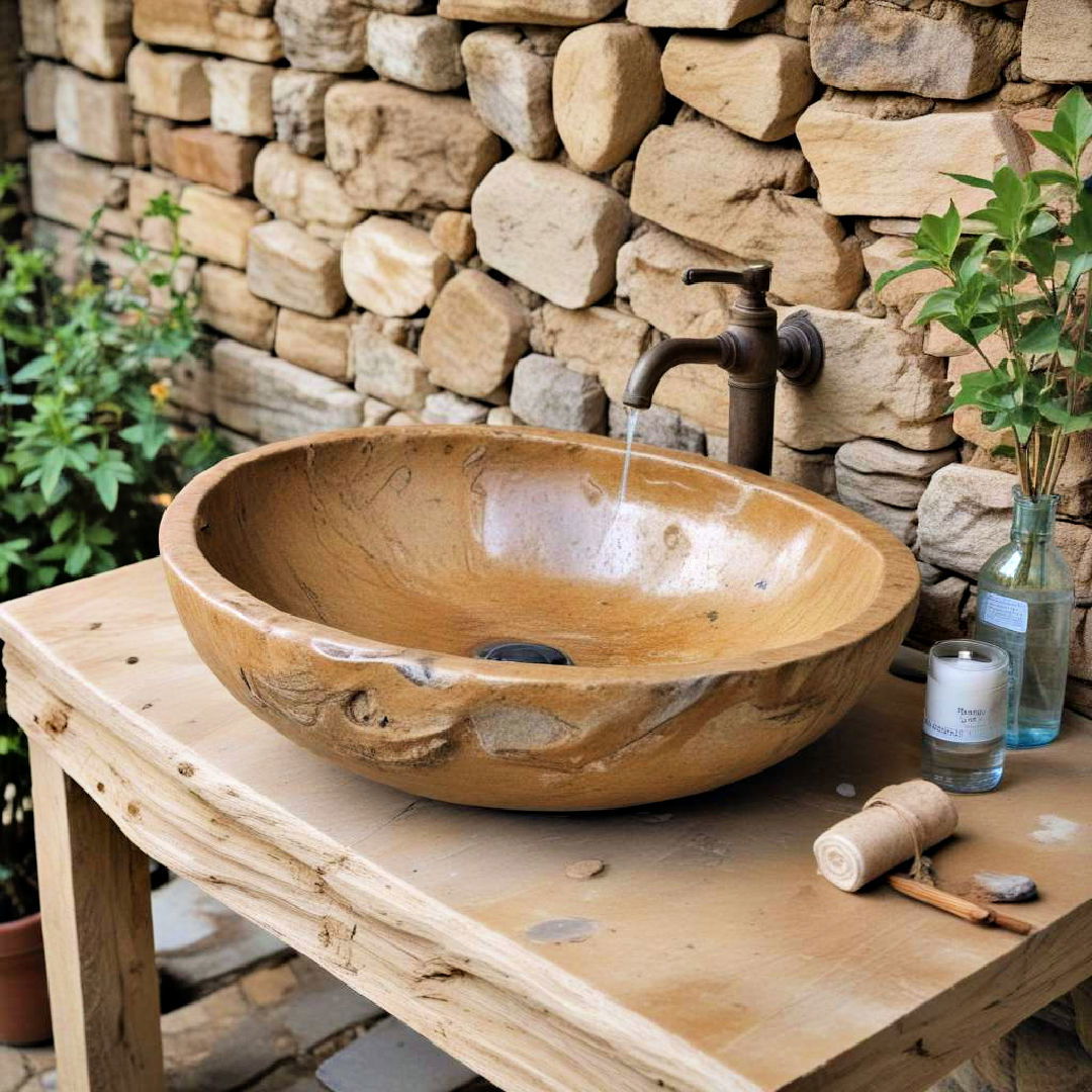 stone basin with natural water source