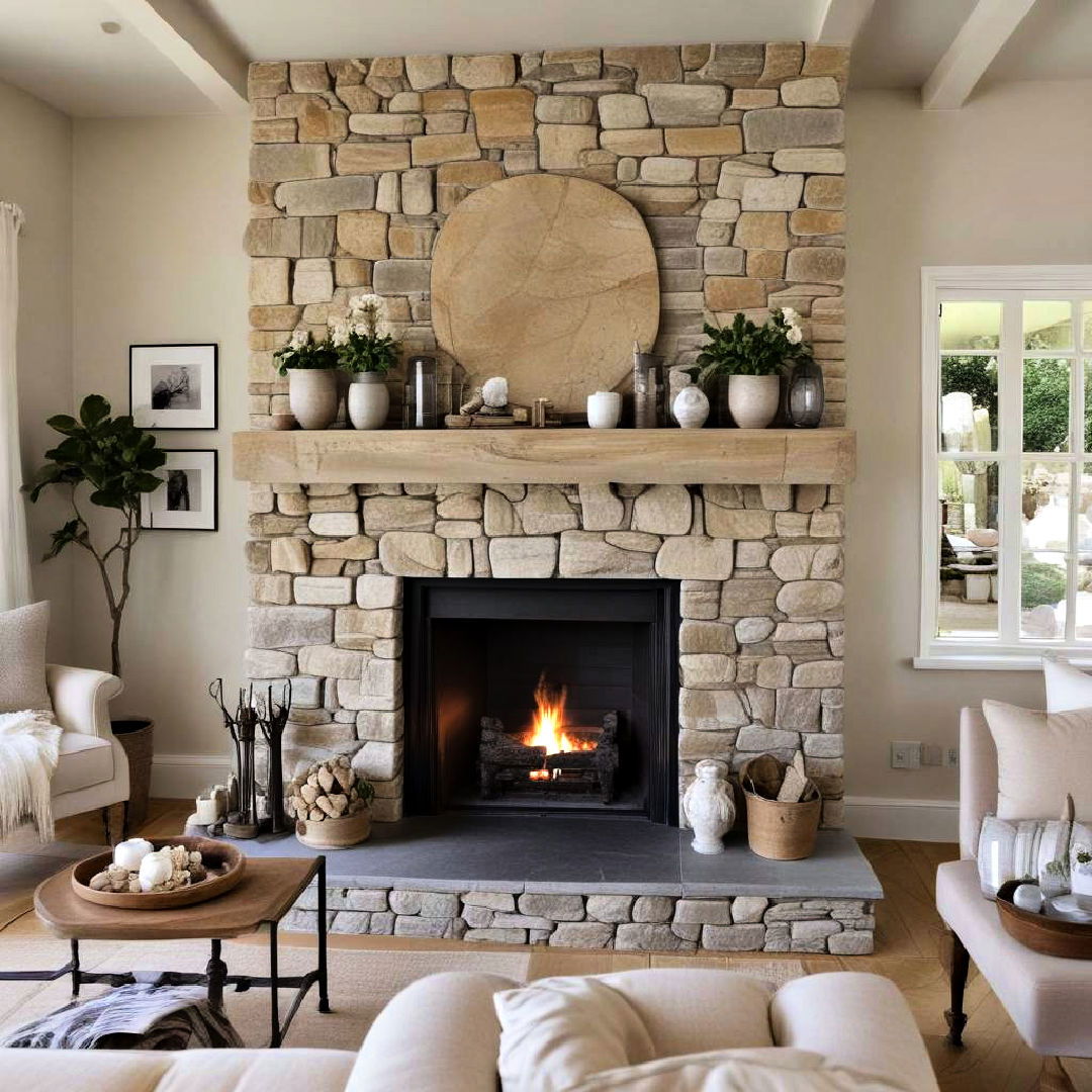 stone fireplace for natural elegance