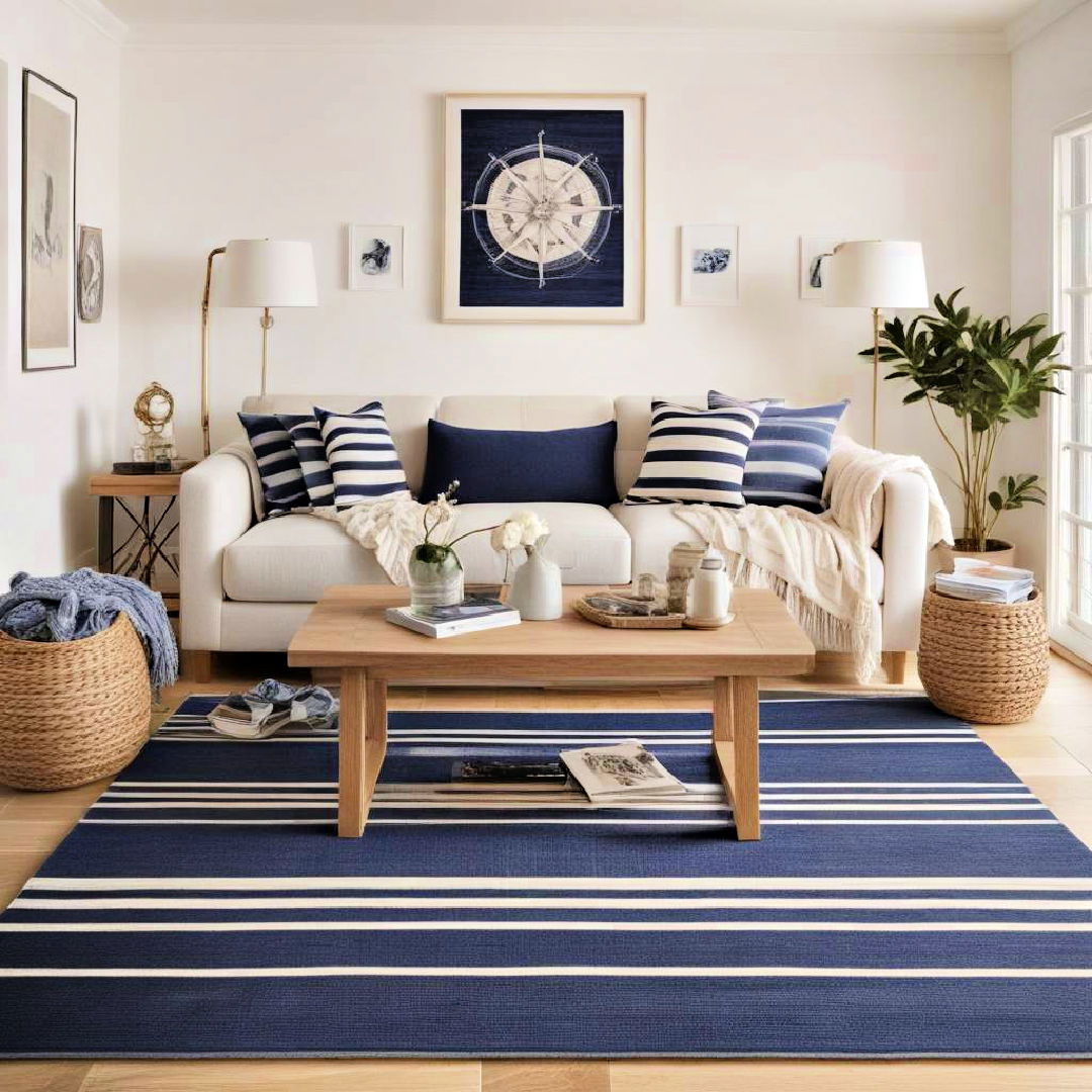 striped rugs for coastal comfort