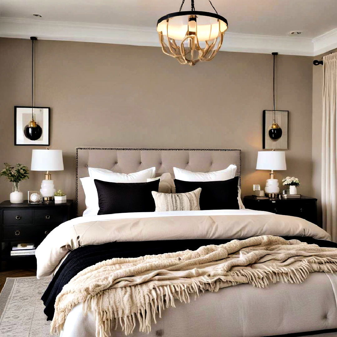 taupe and black accents