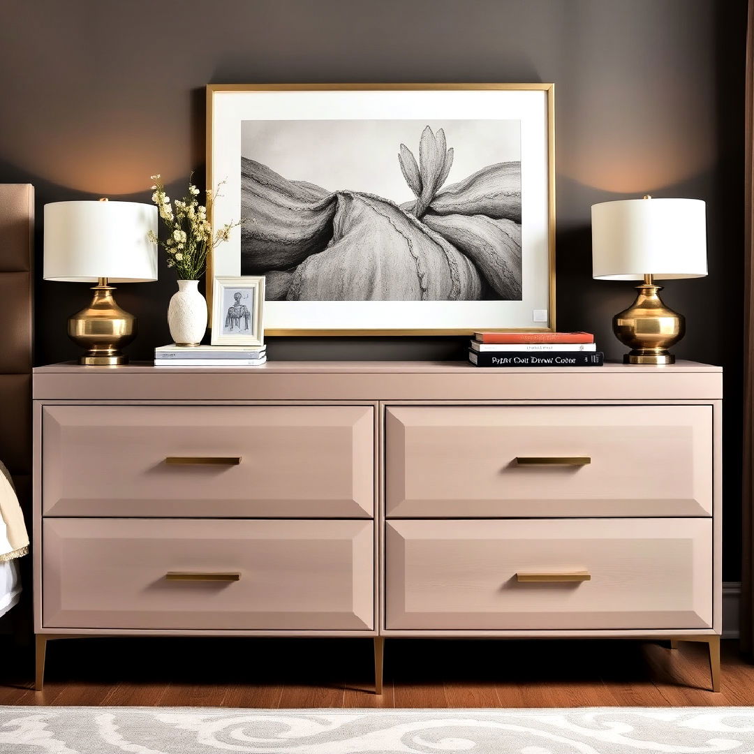 taupe dresser and nightstands