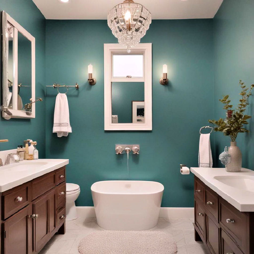 teal accent wall for bold contrast