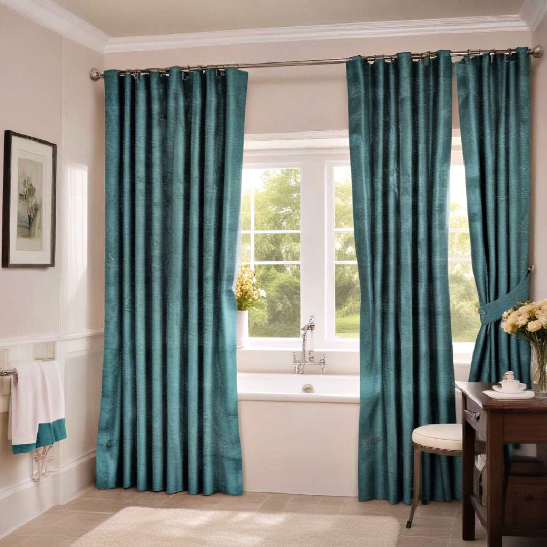 teal curtains for a luxurious feel