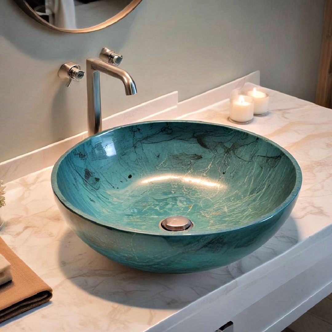 teal sink basin for a unique twist