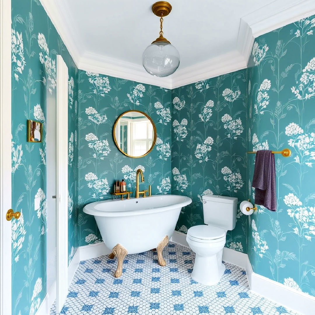 teal wallpaper for a dramatic impact