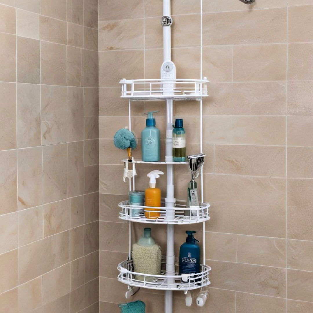 tension pole shower caddy