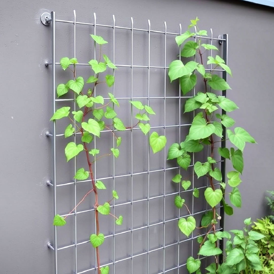 tension wire trellis for contemporary patios