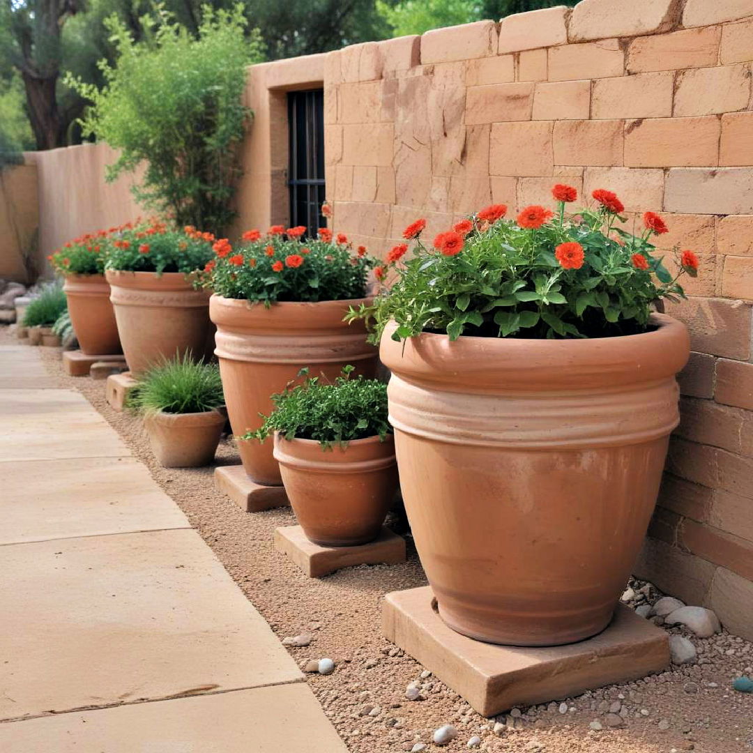 terracotta planters for rustic charm