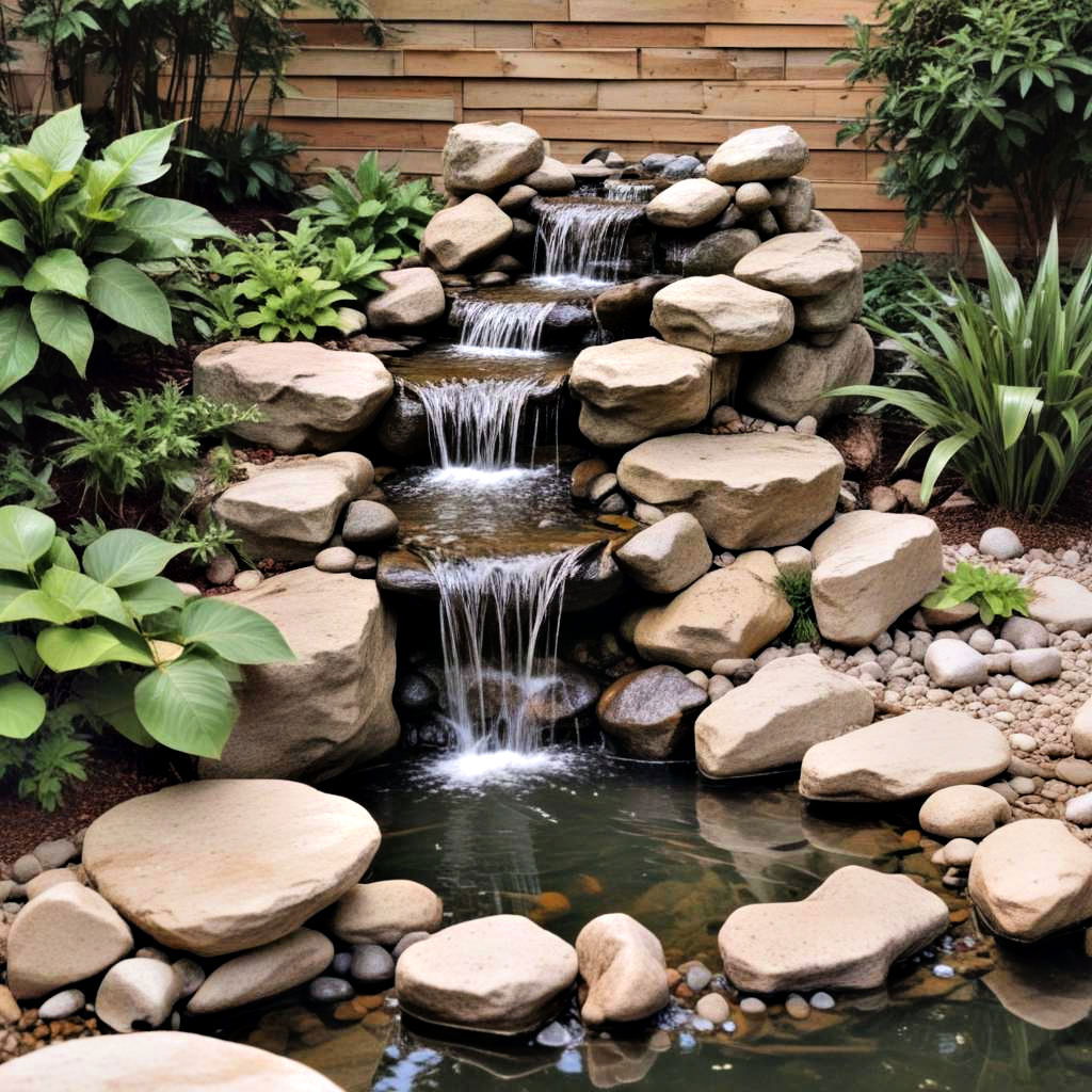 tiered mini waterfalls