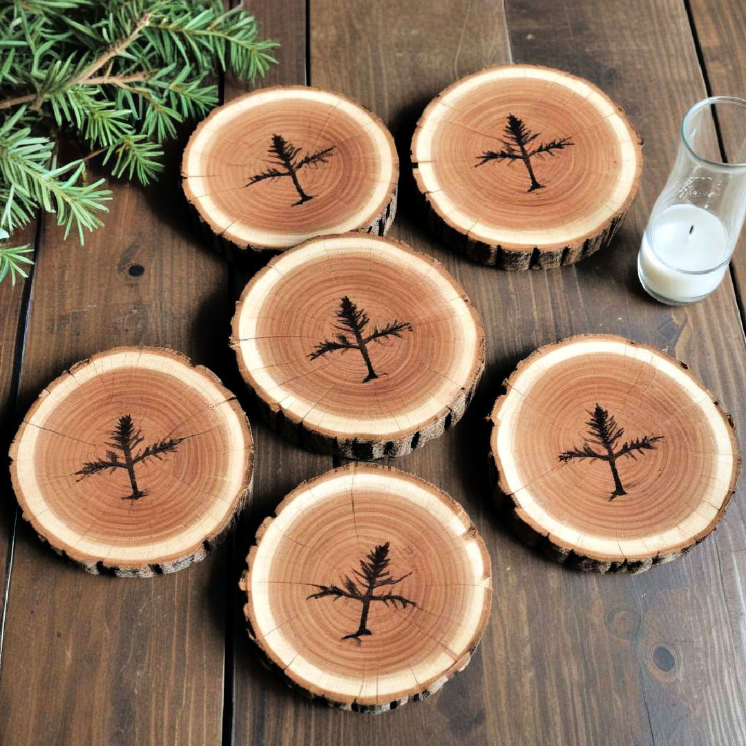 tree slice coasters