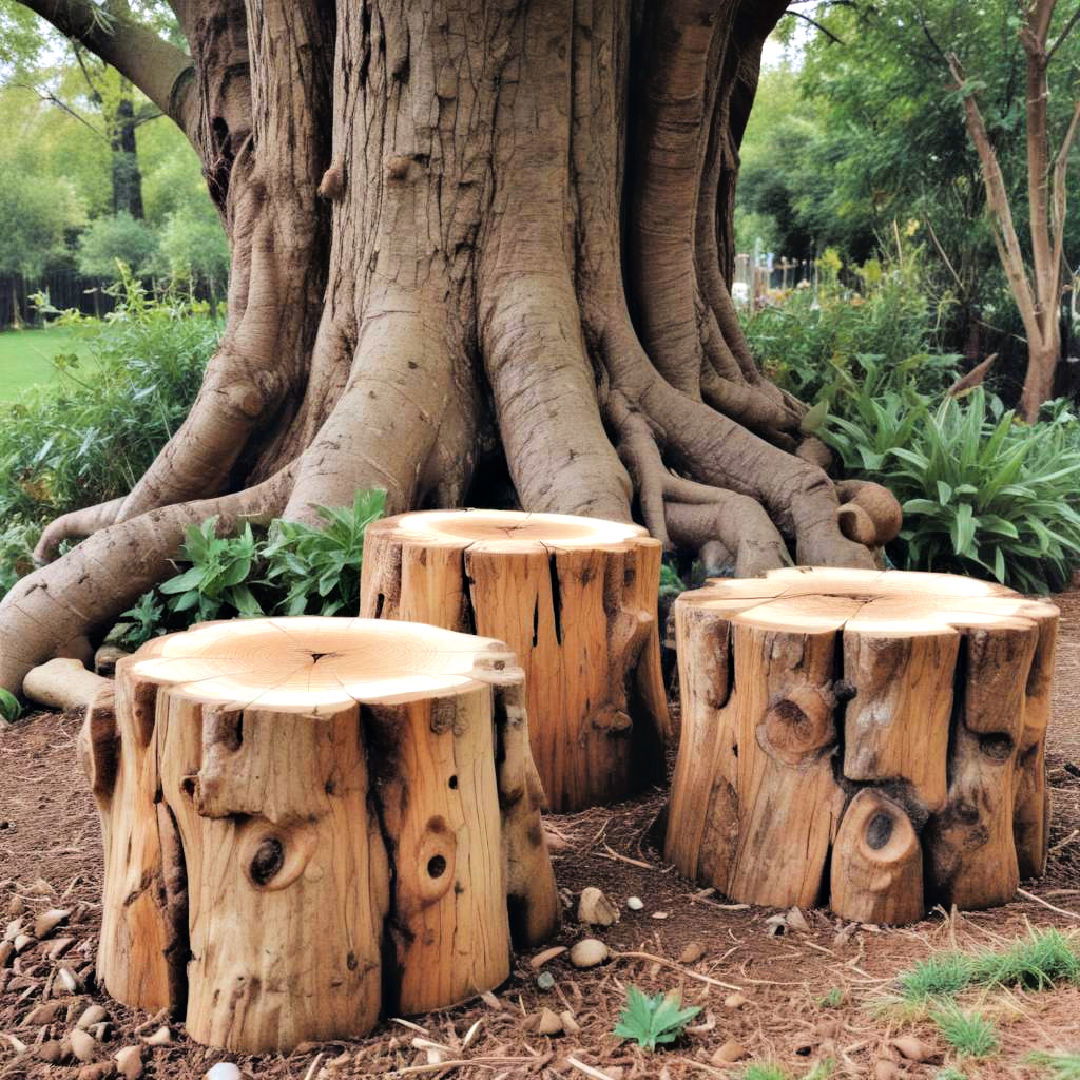 tree stump seats