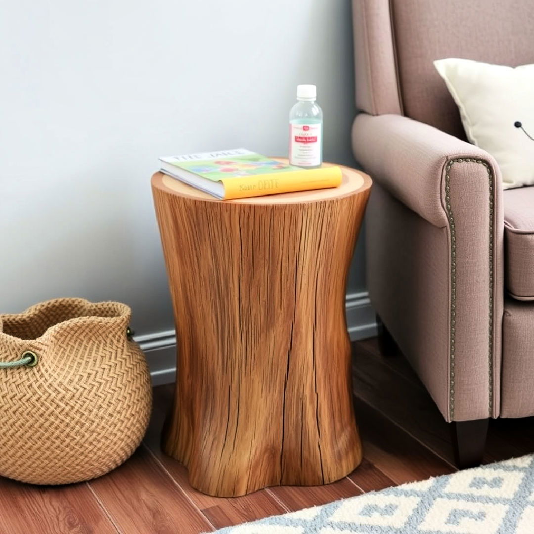 tree stump side table