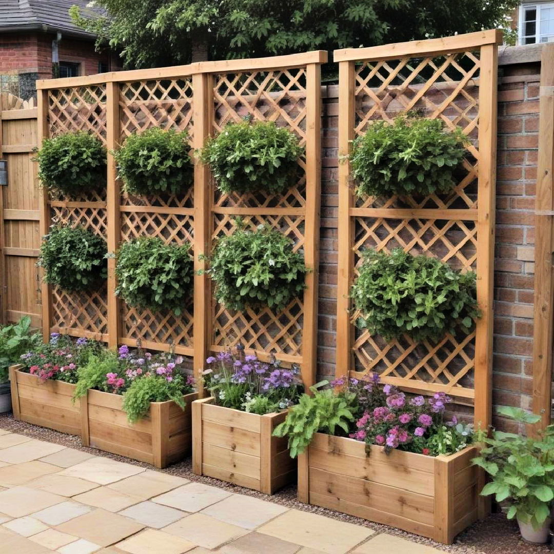 trellis with planters