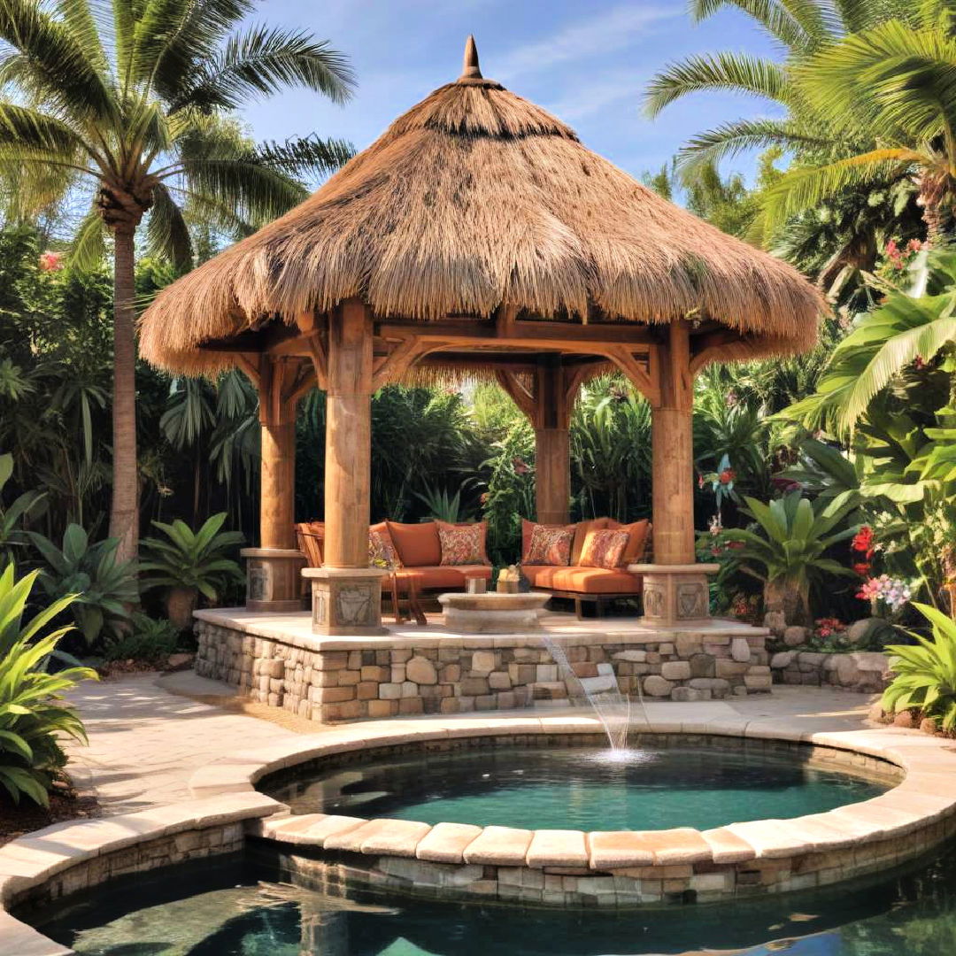 tropical tiki inspired gazebo