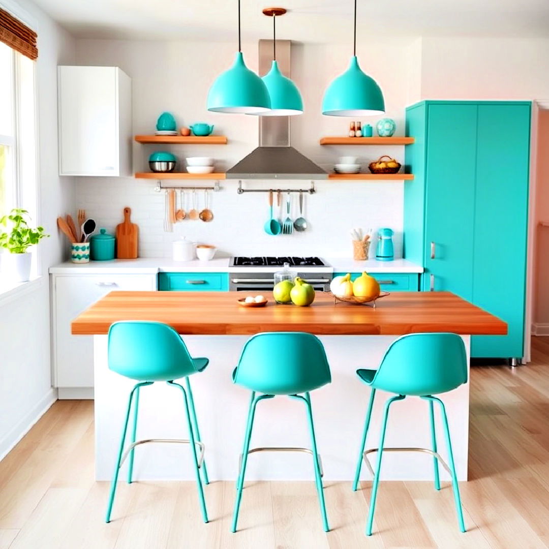 turquoise accents for a pop of vibrancy