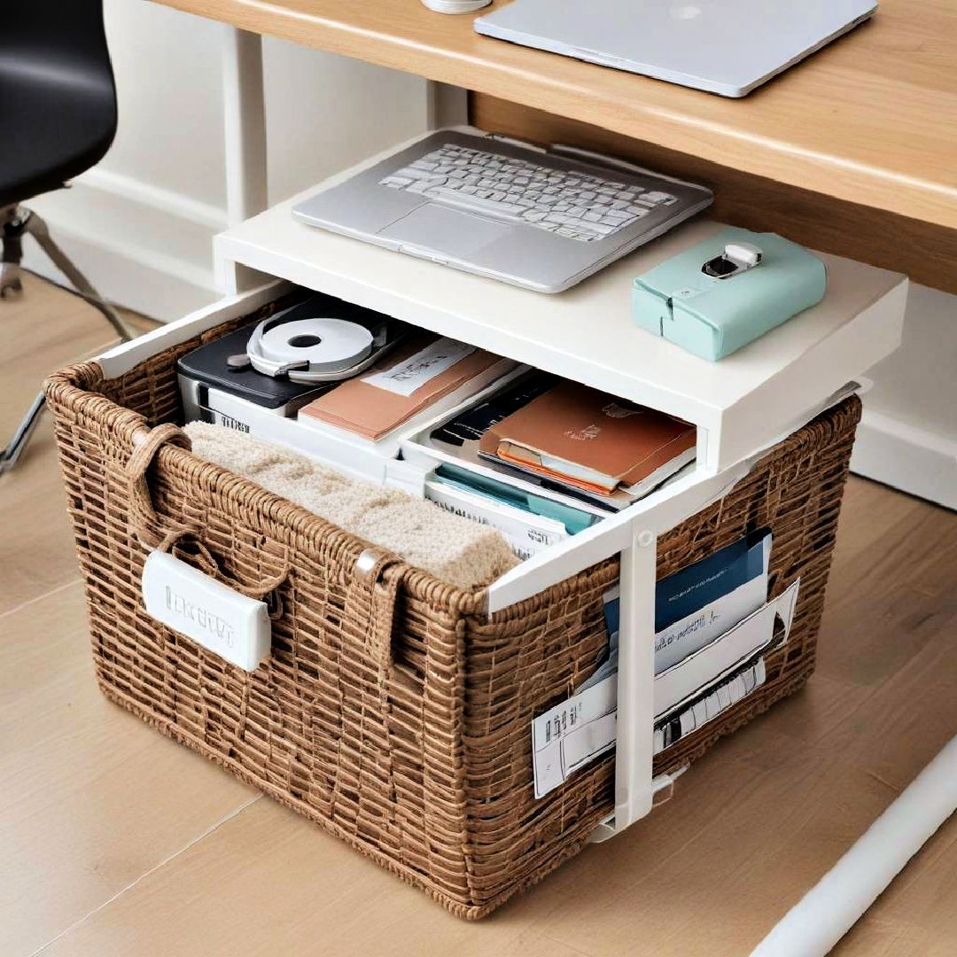 under desk storage basket