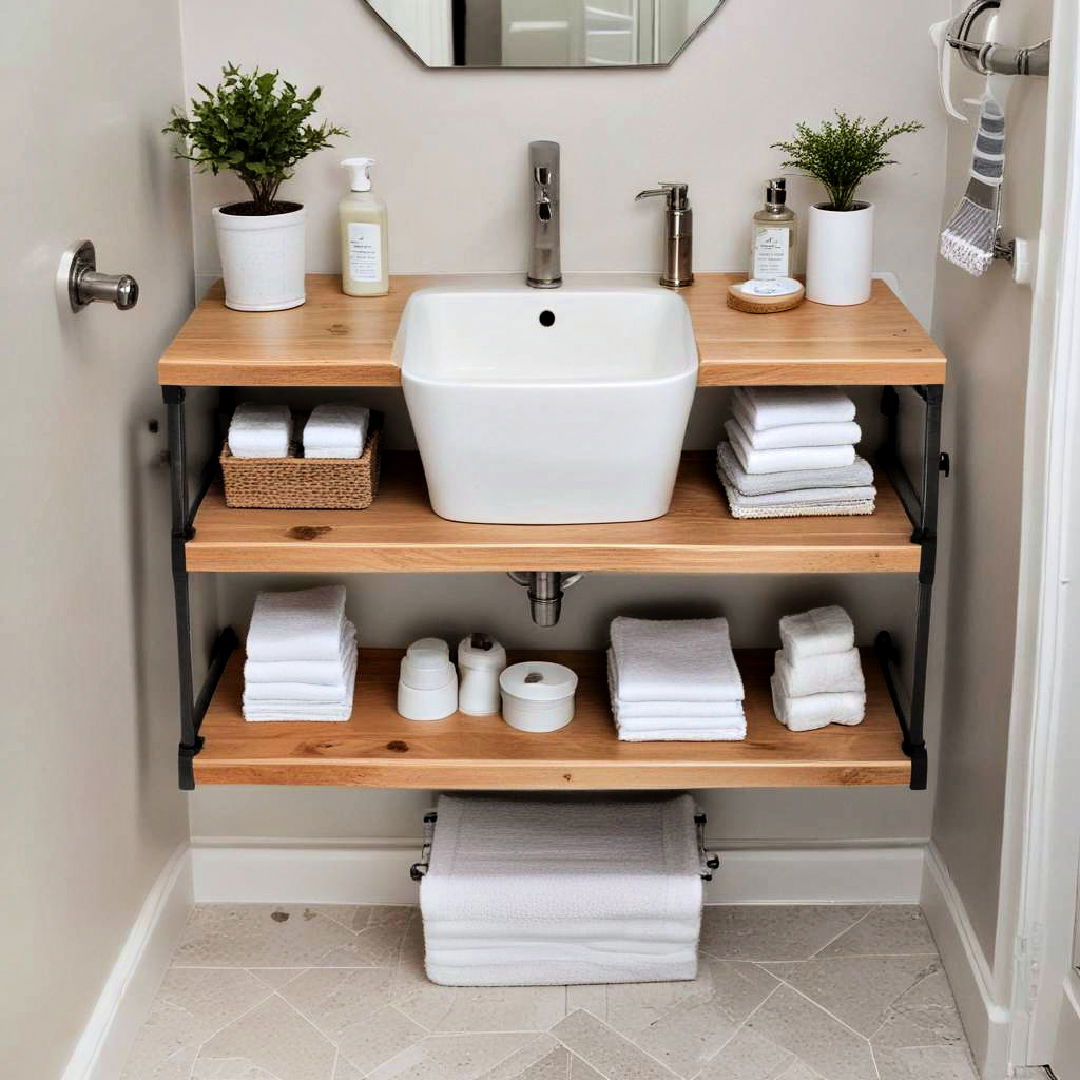 under sink shelves