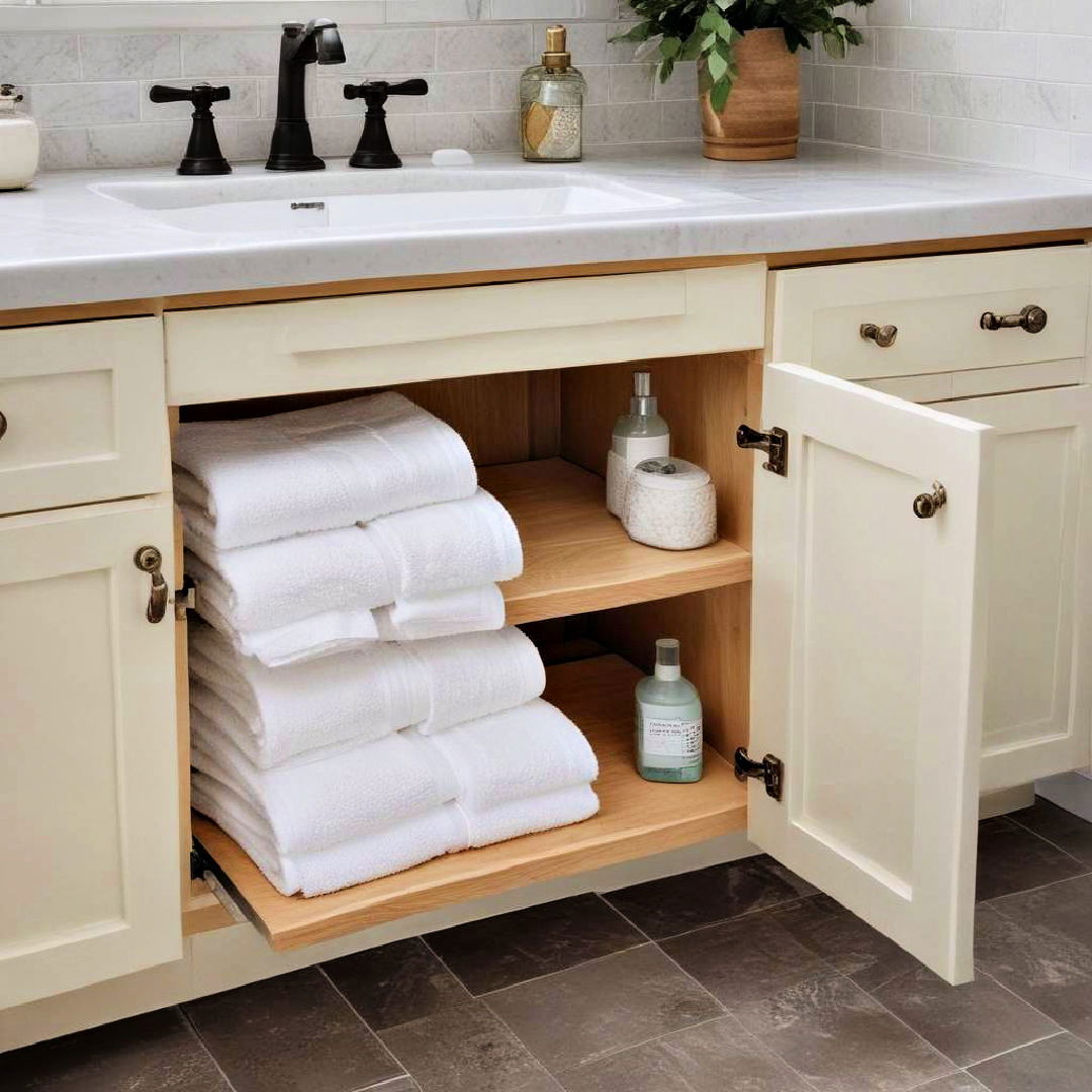 under sink towel storage