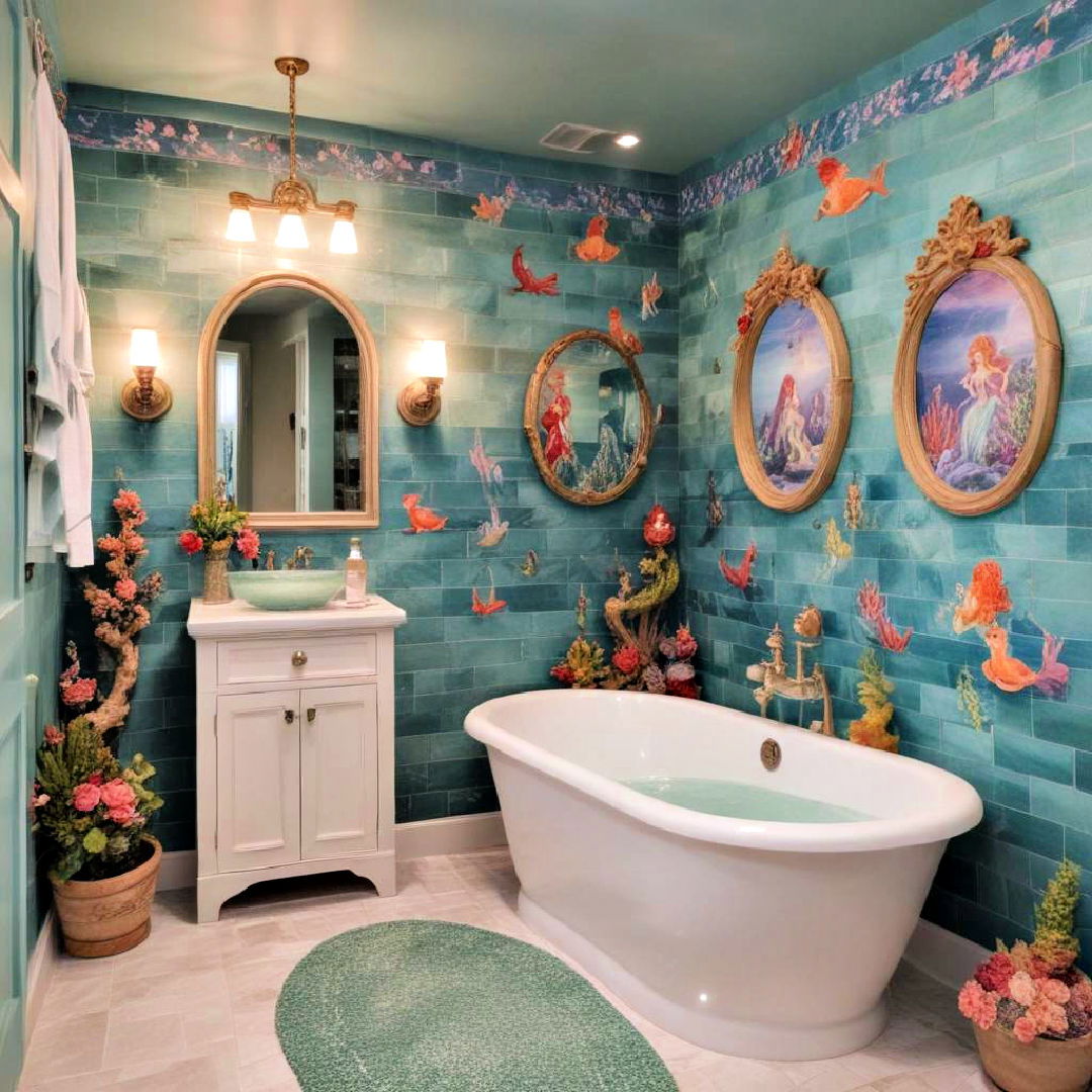 under the sea with a little mermaid inspired bathroom