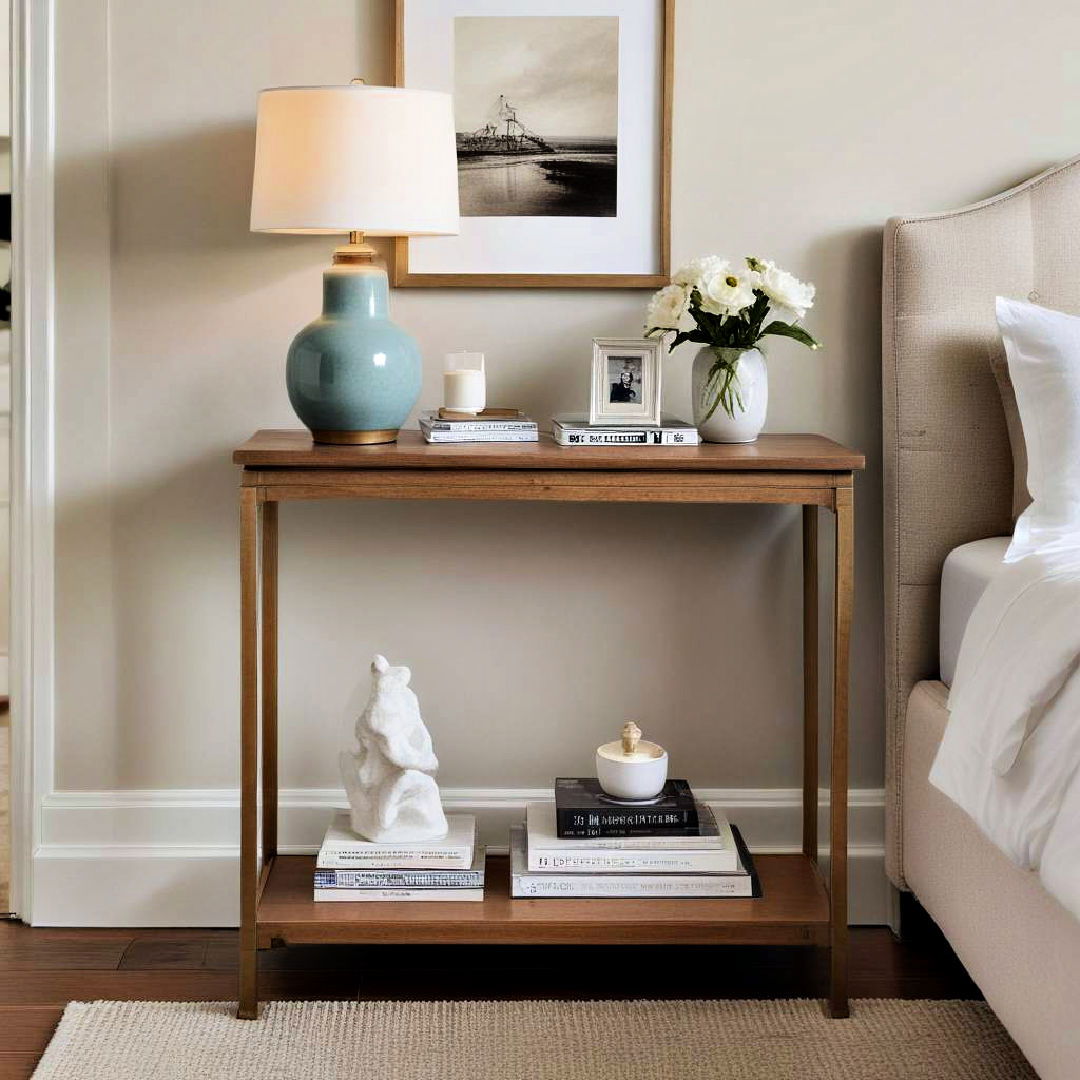 use a console table as a nightstand