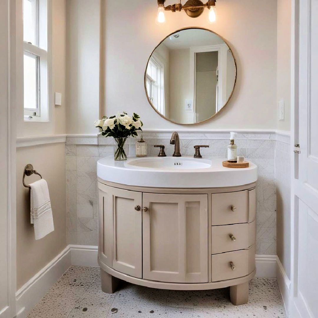 use a rounded vanity