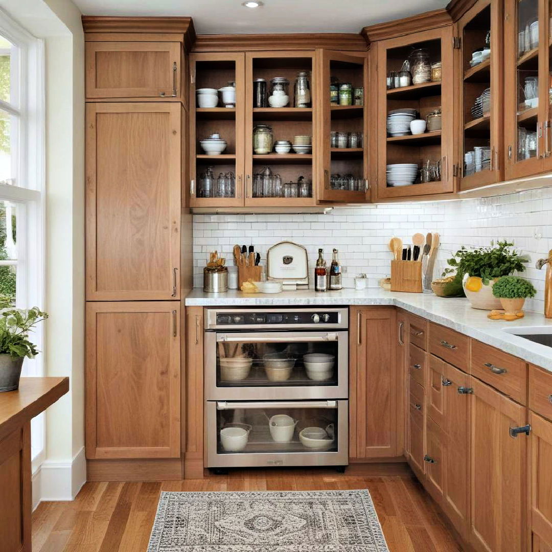 use narrow tall cabinets